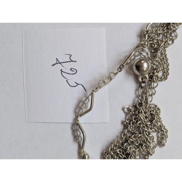 Powder Blue Beaded Vintage Woven Cobra Chain Necklace - Picture 5 of 5